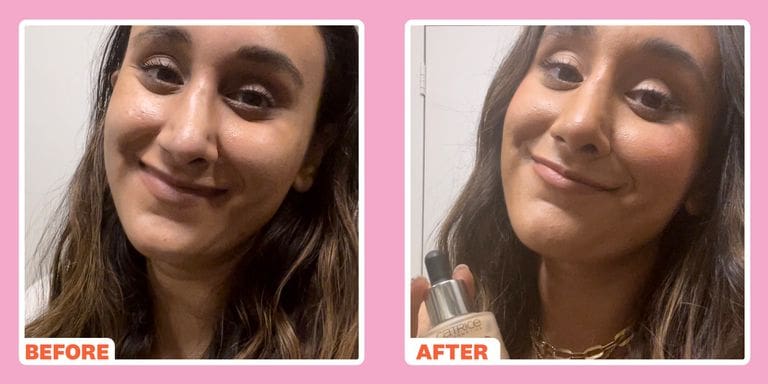 tester wearing D Liquid Coverage Foundation